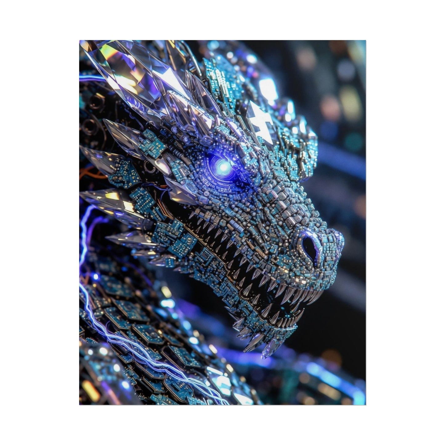 Rolled Poster — Crystal Cyber Dragon Art Print