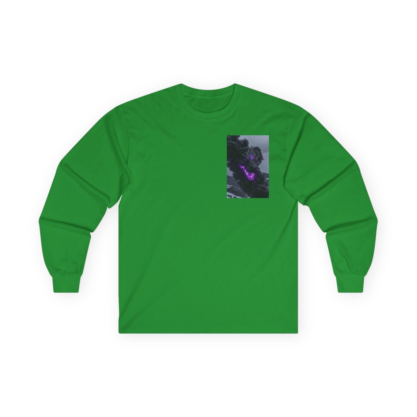 Galaxy DRAGON Pocket Long Sleeve Tee — Purple Nebula Chest Design