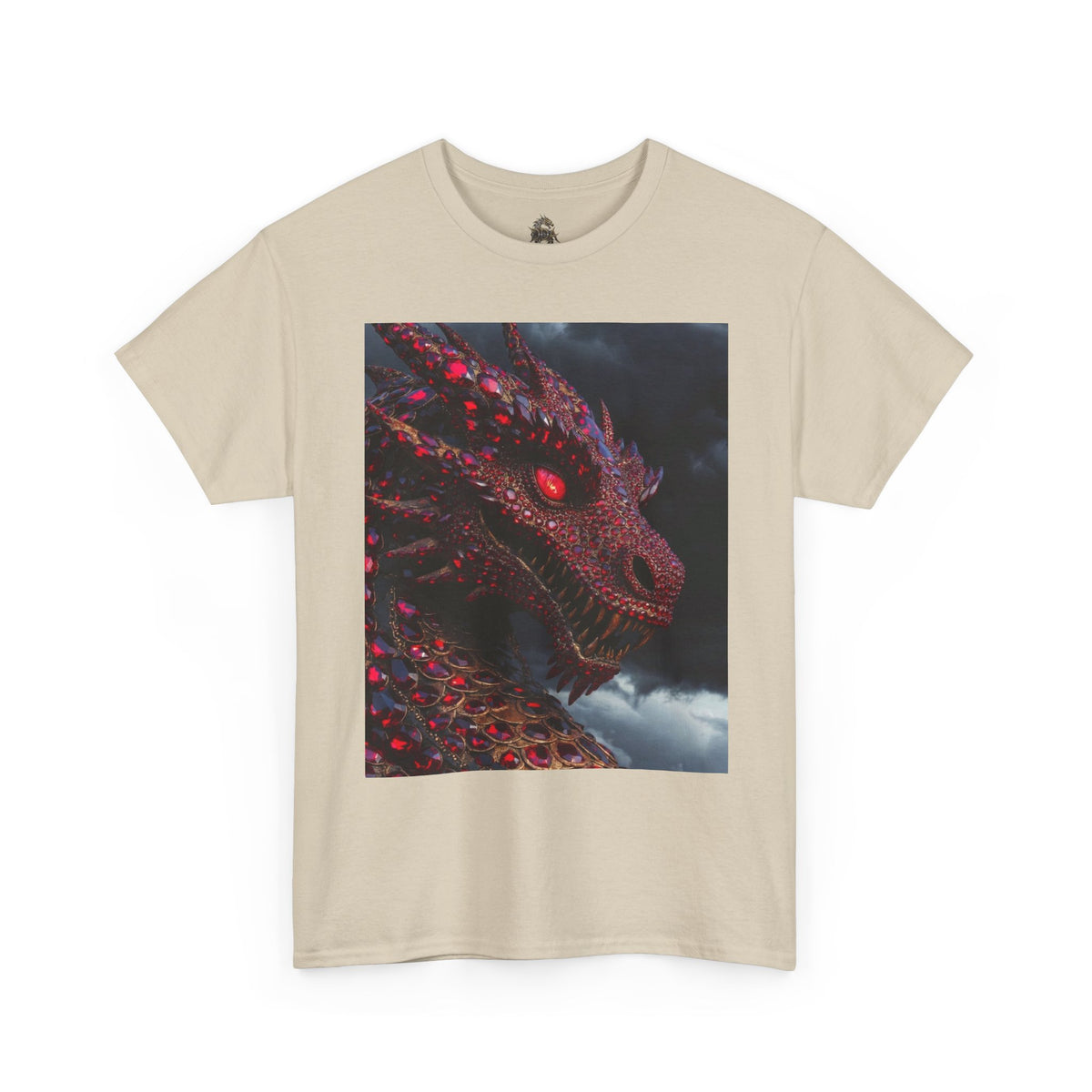 A Dragon Portrait T-Shirt — Fiery Red Fantasy Dragon Graphic Tee