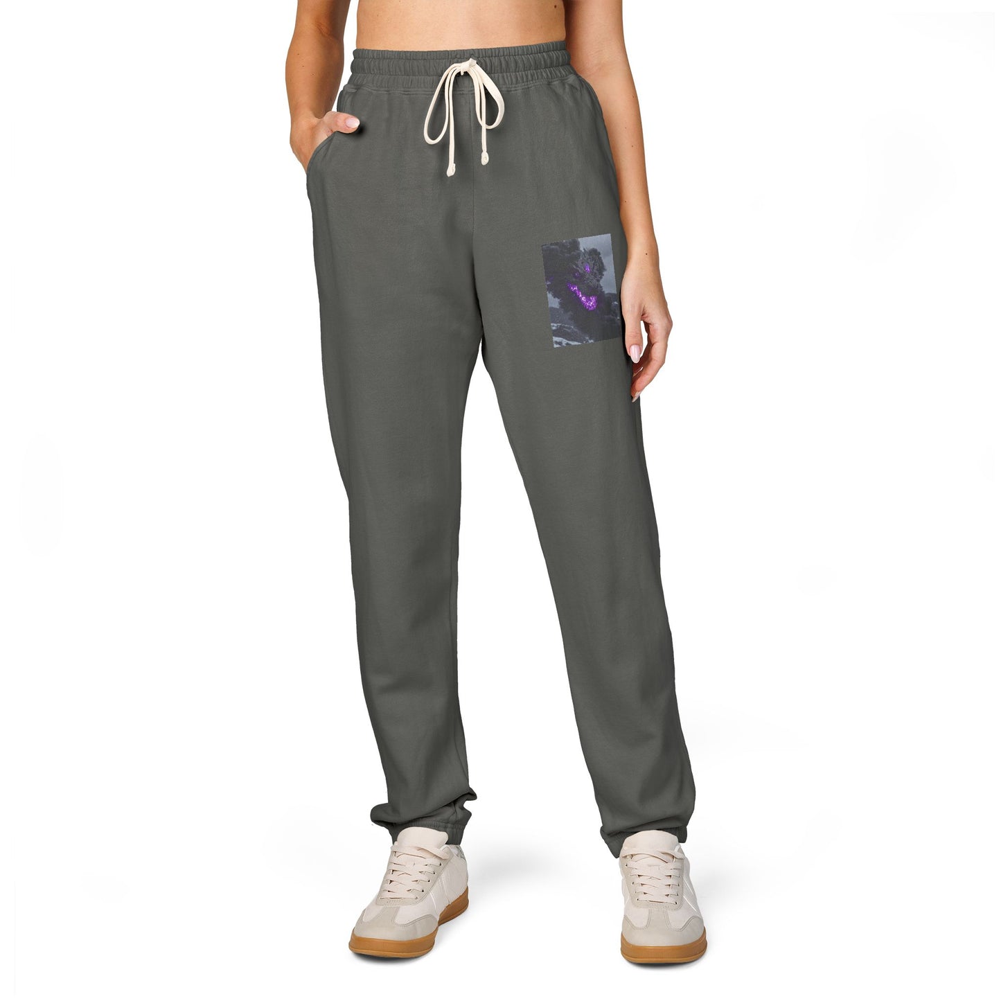 Ember Galaxy Sweatpants — Garment-Dyed Fleece Joggers with Pocket Art