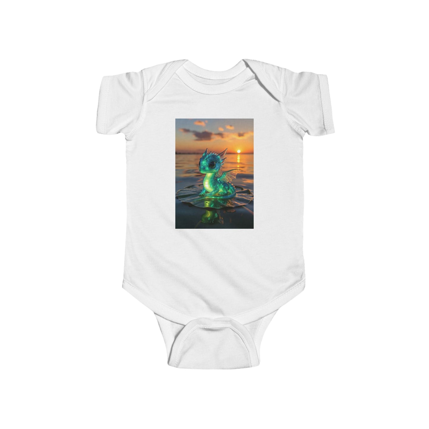 Infant Bodysuit with Glowing Jellyfish Dragon Sunset Print
