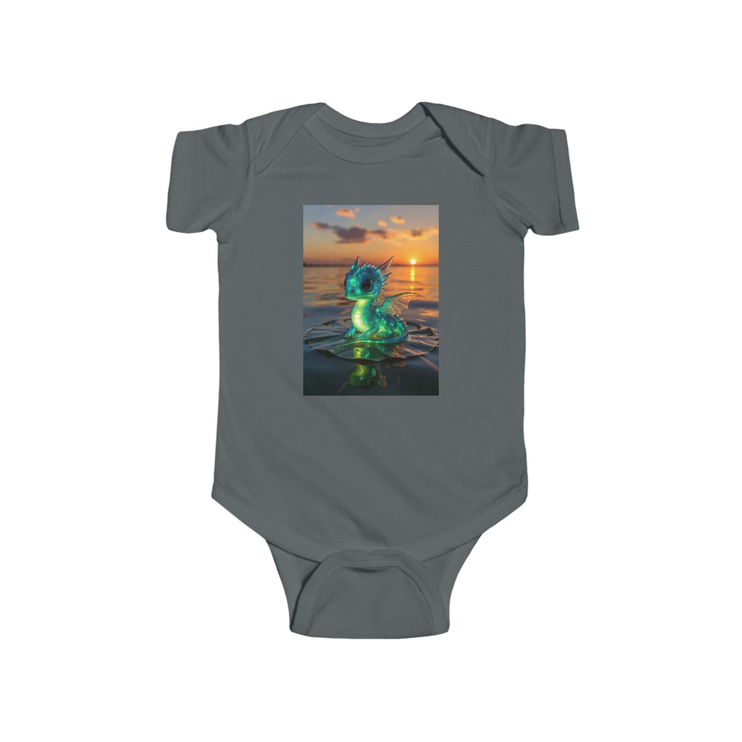 Infant Bodysuit with Glowing Jellyfish Dragon Sunset Print