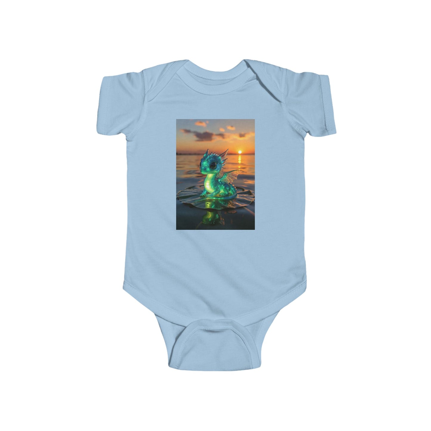 Infant Bodysuit with Glowing Jellyfish Dragon Sunset Print