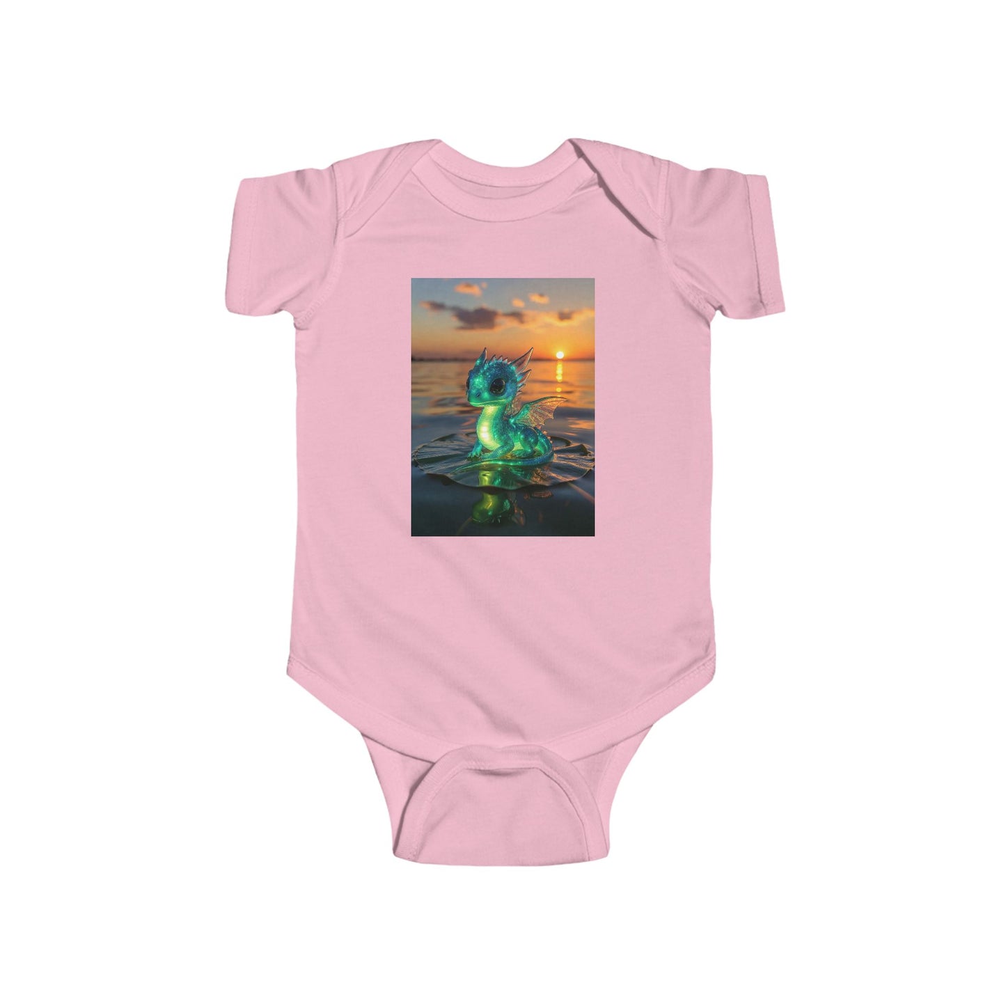 Infant Bodysuit with Glowing Jellyfish Dragon Sunset Print