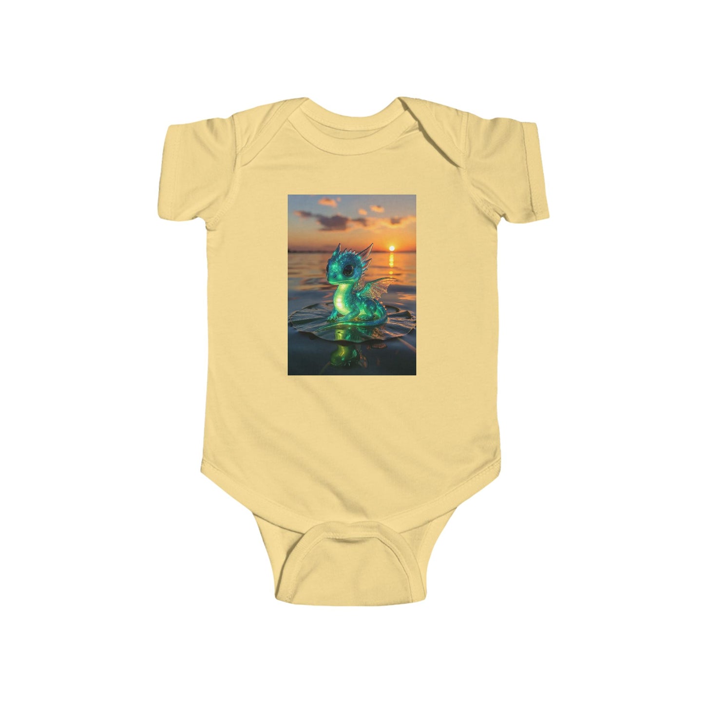 Infant Bodysuit with Glowing Jellyfish Dragon Sunset Print