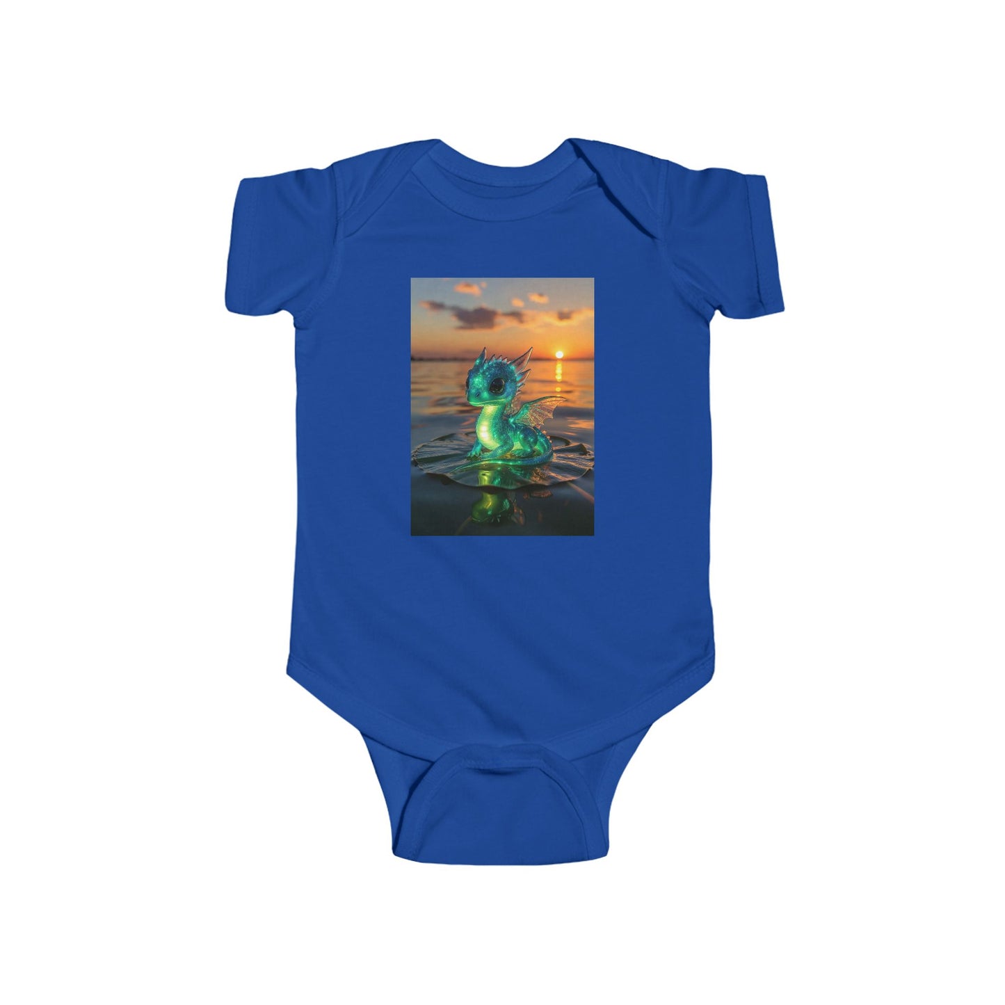 Infant Bodysuit with Glowing Jellyfish Dragon Sunset Print