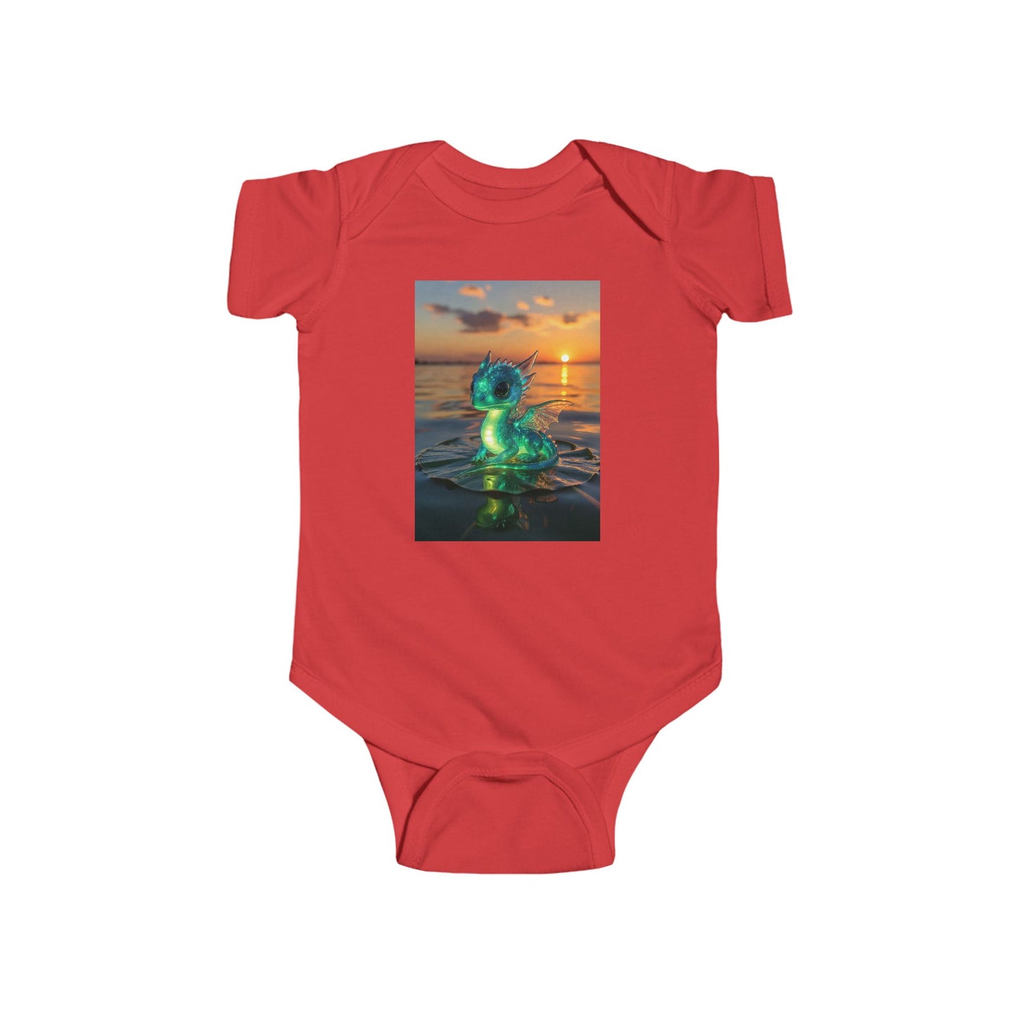 Infant Bodysuit with Glowing Jellyfish Dragon Sunset Print