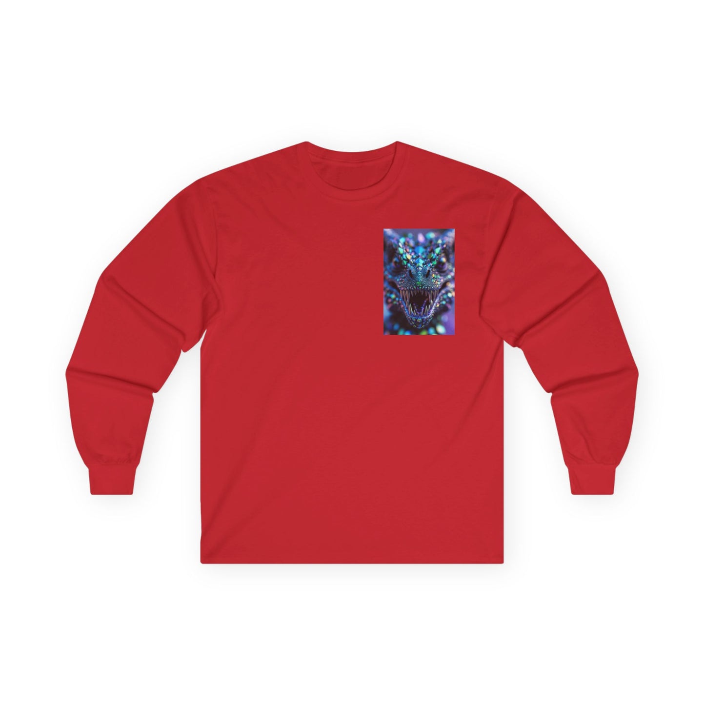 Long Sleeve Tee — Cosmic DRAGON Chest Print | Mystical Galaxy Animal Shirt