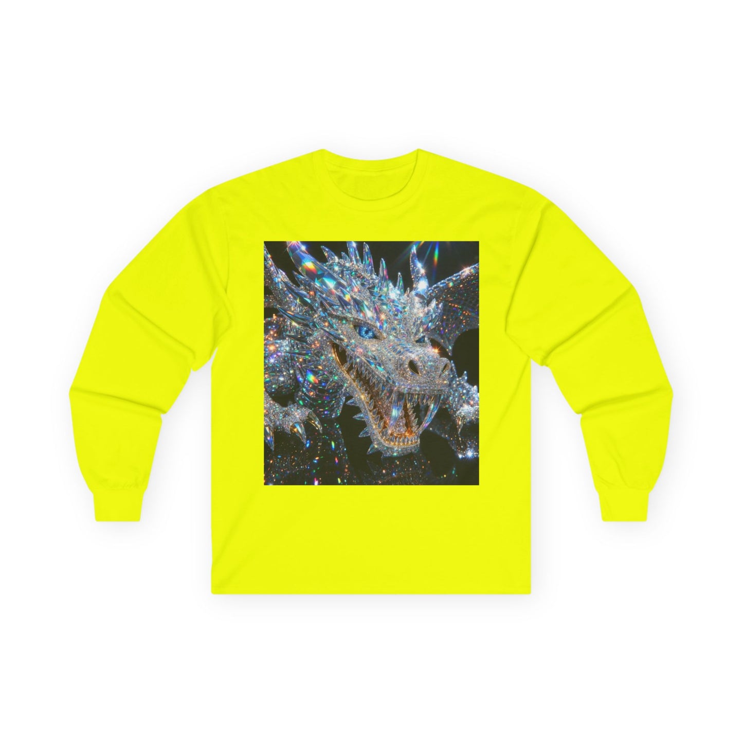 Crystal Dragon Long Sleeve Tee — Sparkling Fantasy Dragon Graphic