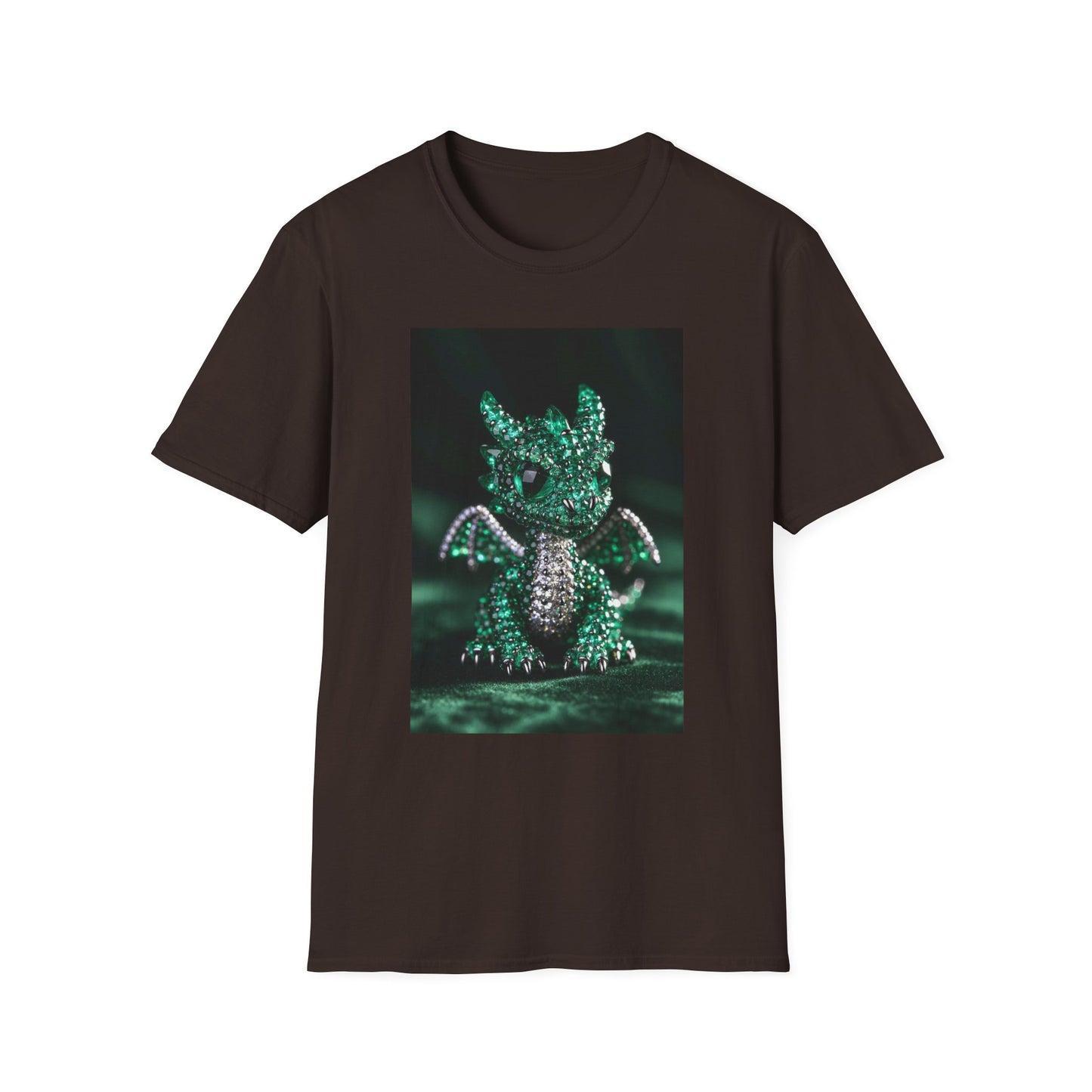Emerald Storm Dragon T-Shirt — Neon Fantasy Dragon Graphic Tee