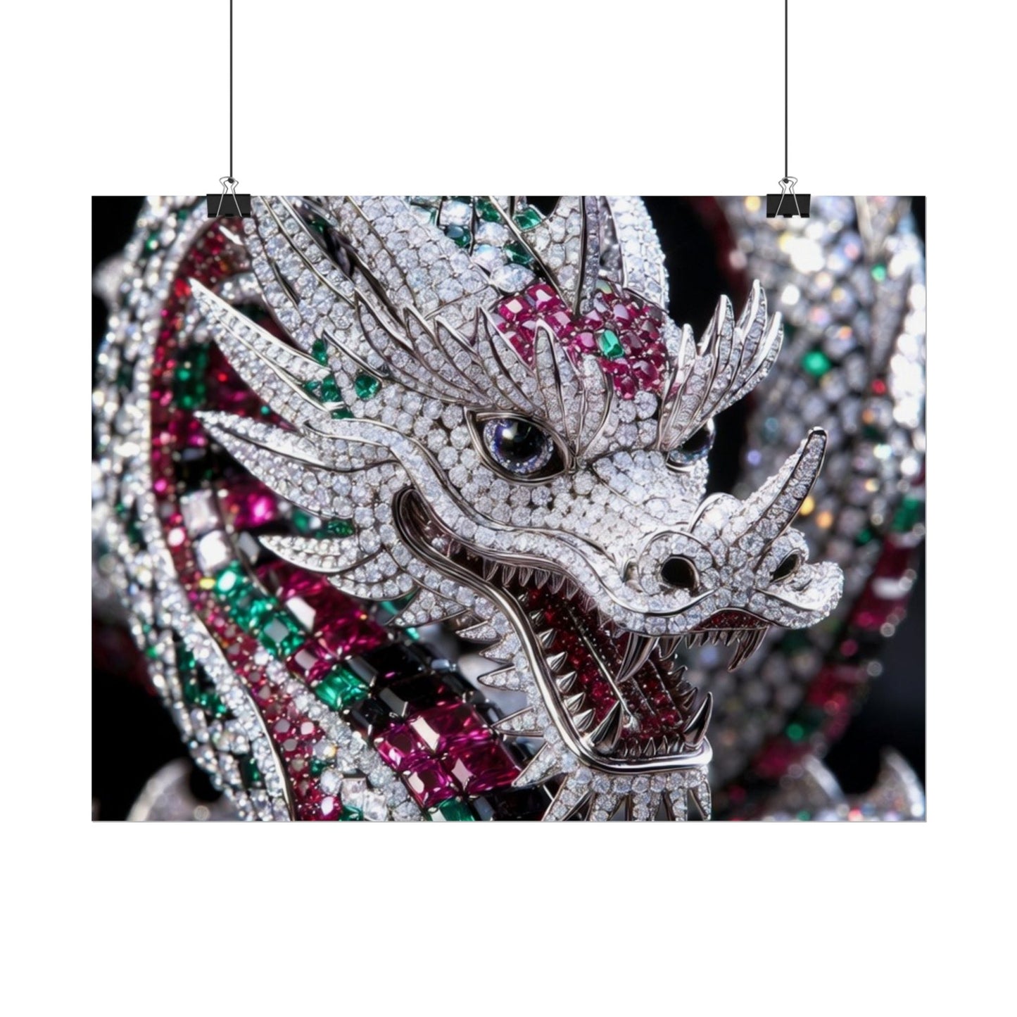 Dragon Jewel Poster — Luxury Gemstone Dragon Wall Art (Rolled Poster)