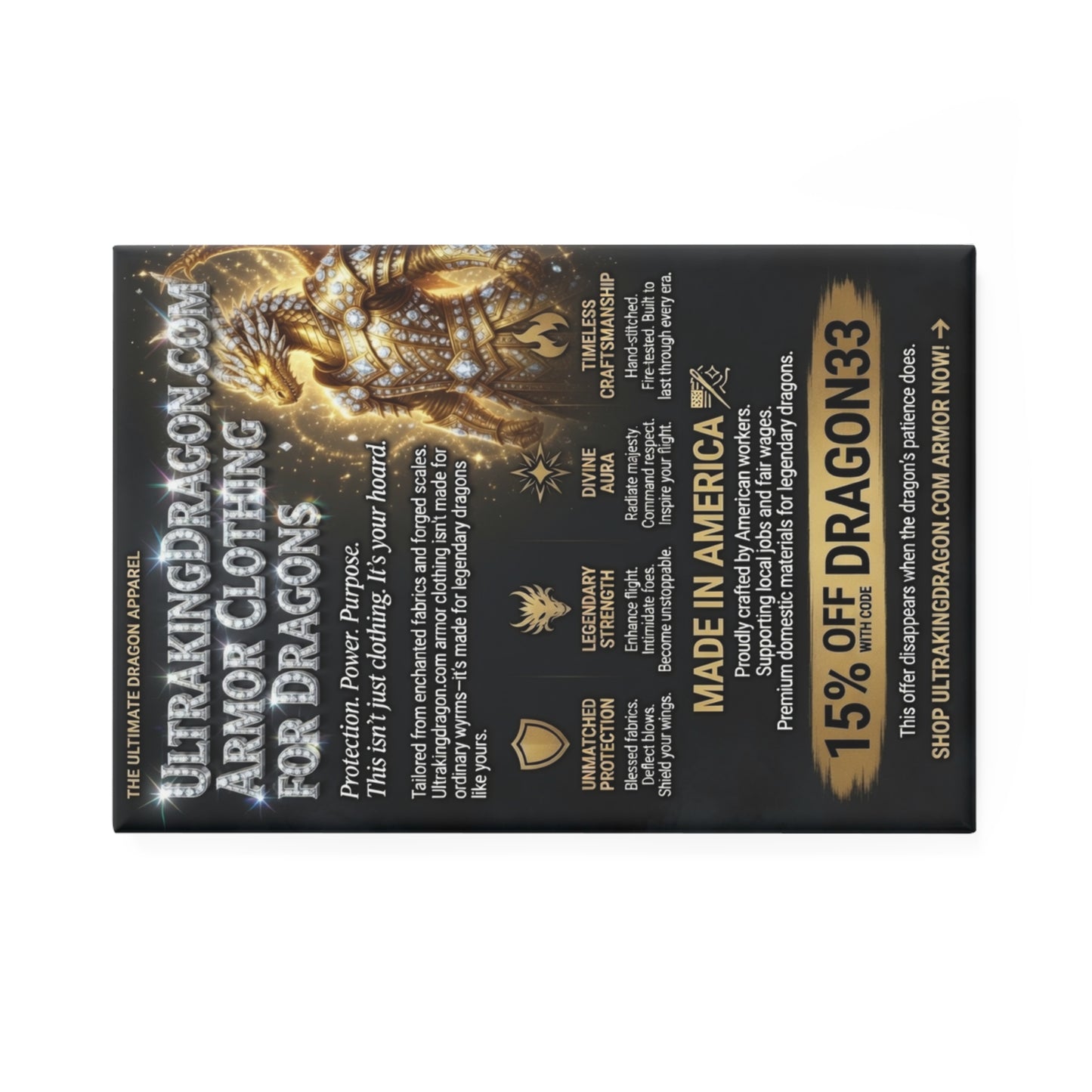Dragon Armor Promotional Rectangle Magnet — 15% Off Coupon & Made in America
