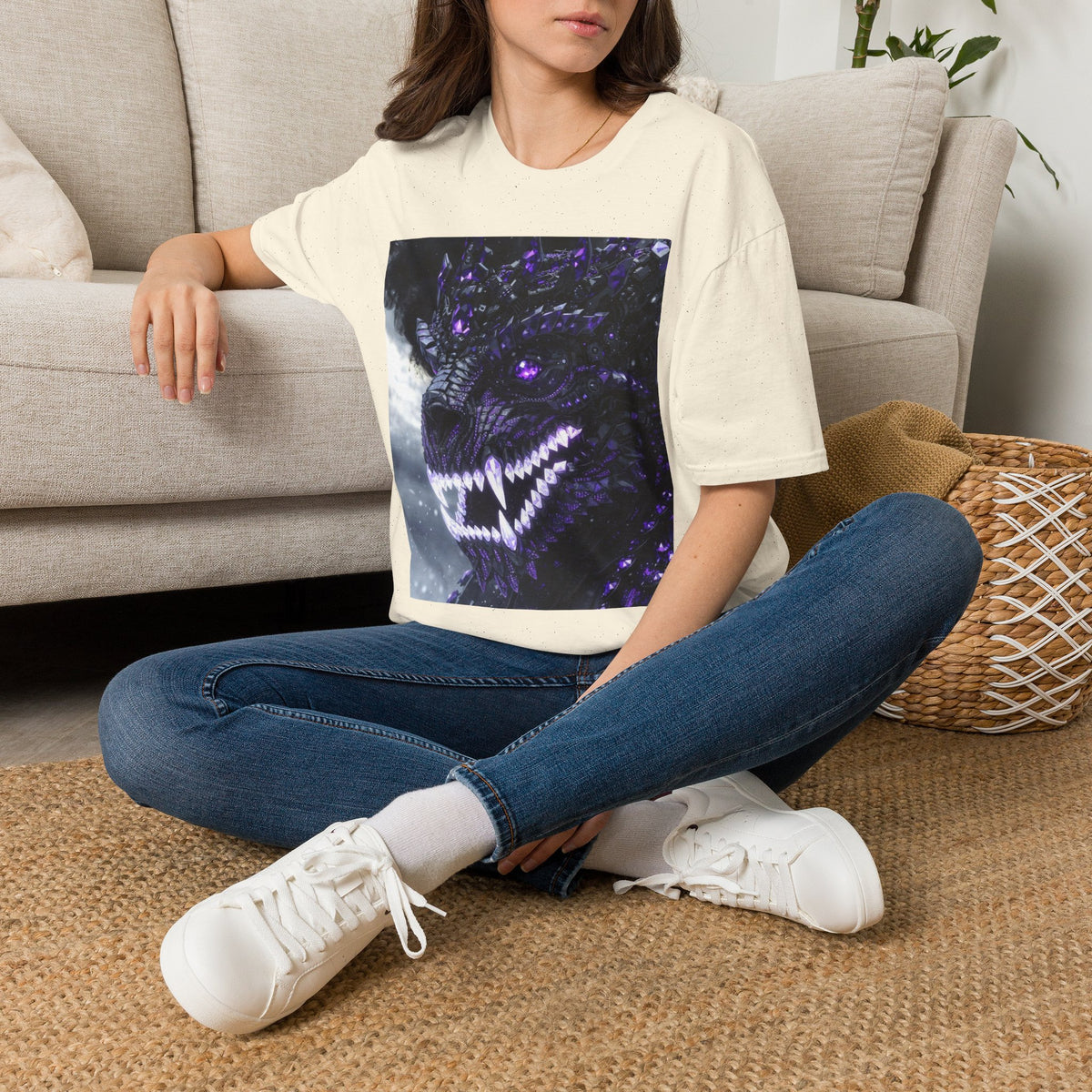 A Purple Dragon Skull T-Shirt — Divine Dragon Armor Logo Tee