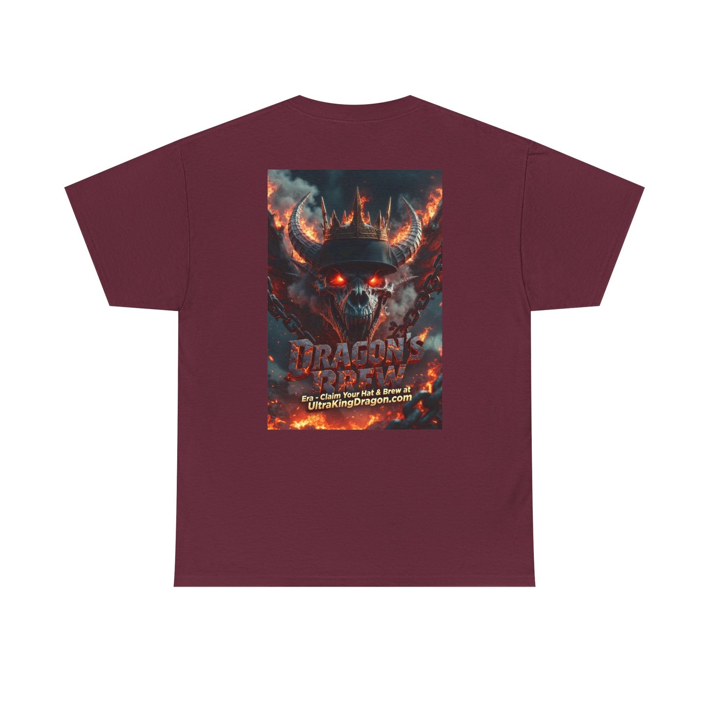 T-Shirt — "Dragon's Brew" Fiery Skull Graphic Tee