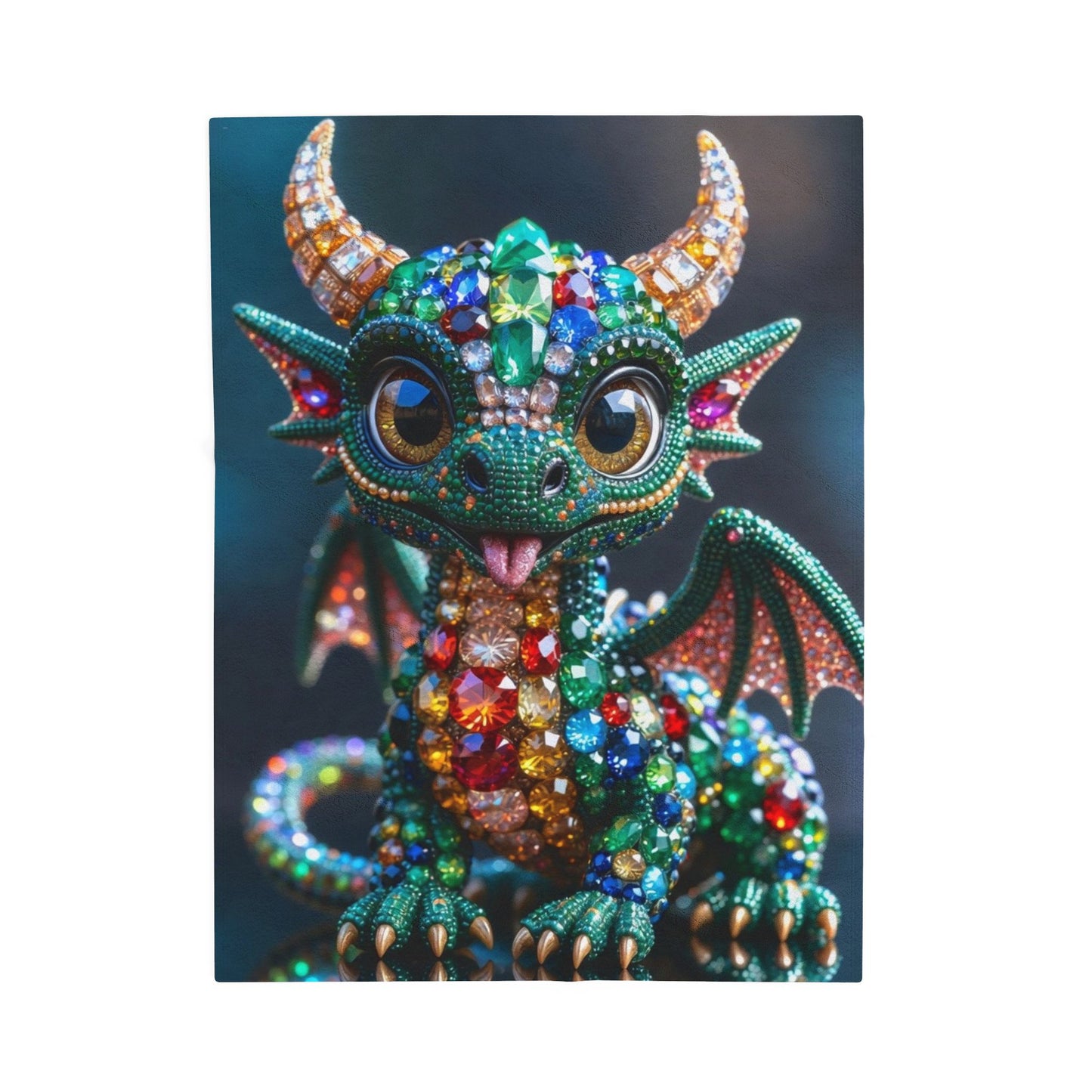 Sparkling Gem Dragon Velveteen Plush Blanket — Cozy Decorative Throw for Kids & Fantasy Fans