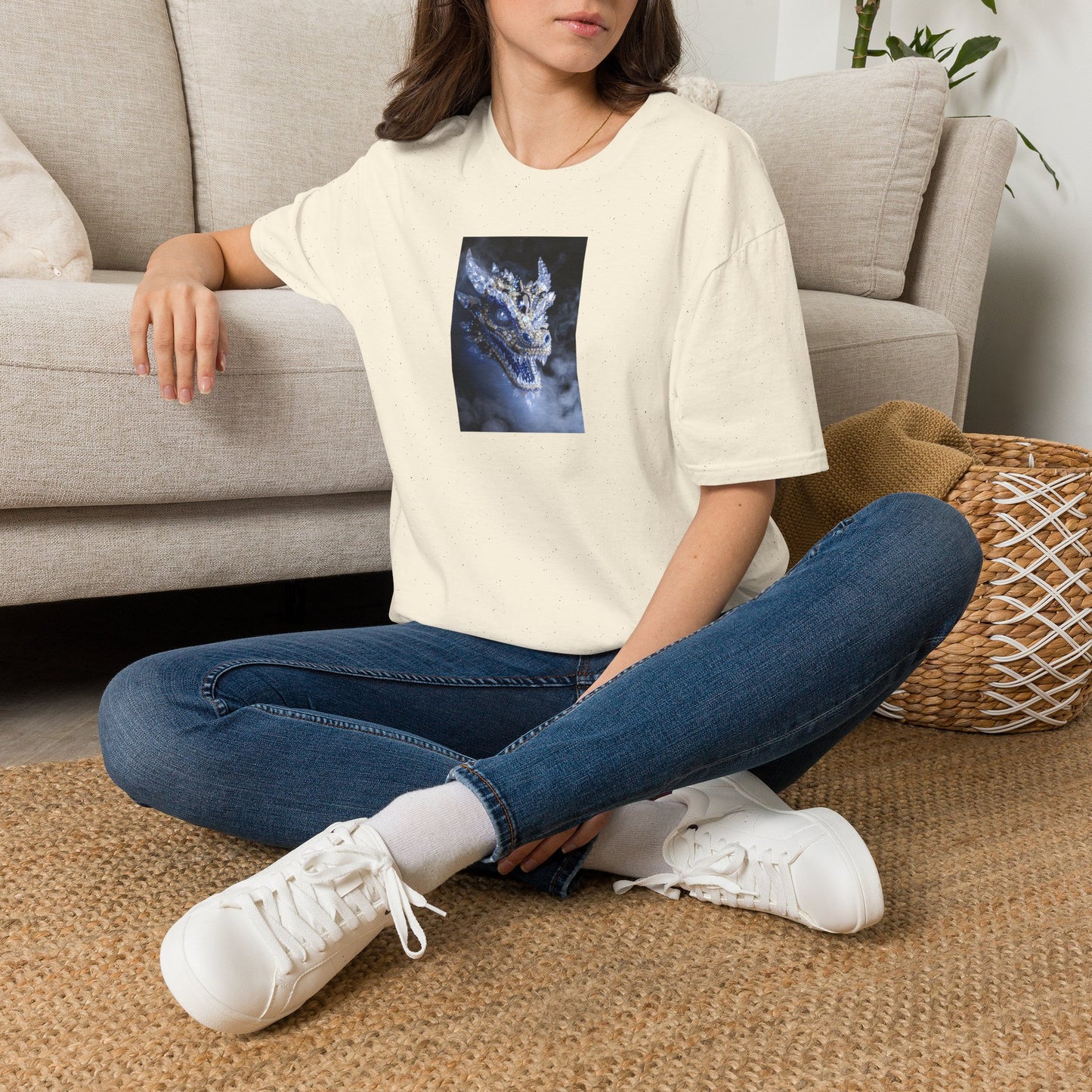 Dragon Portrait T-Shirt — Mystical Blue Dragon Art Tee