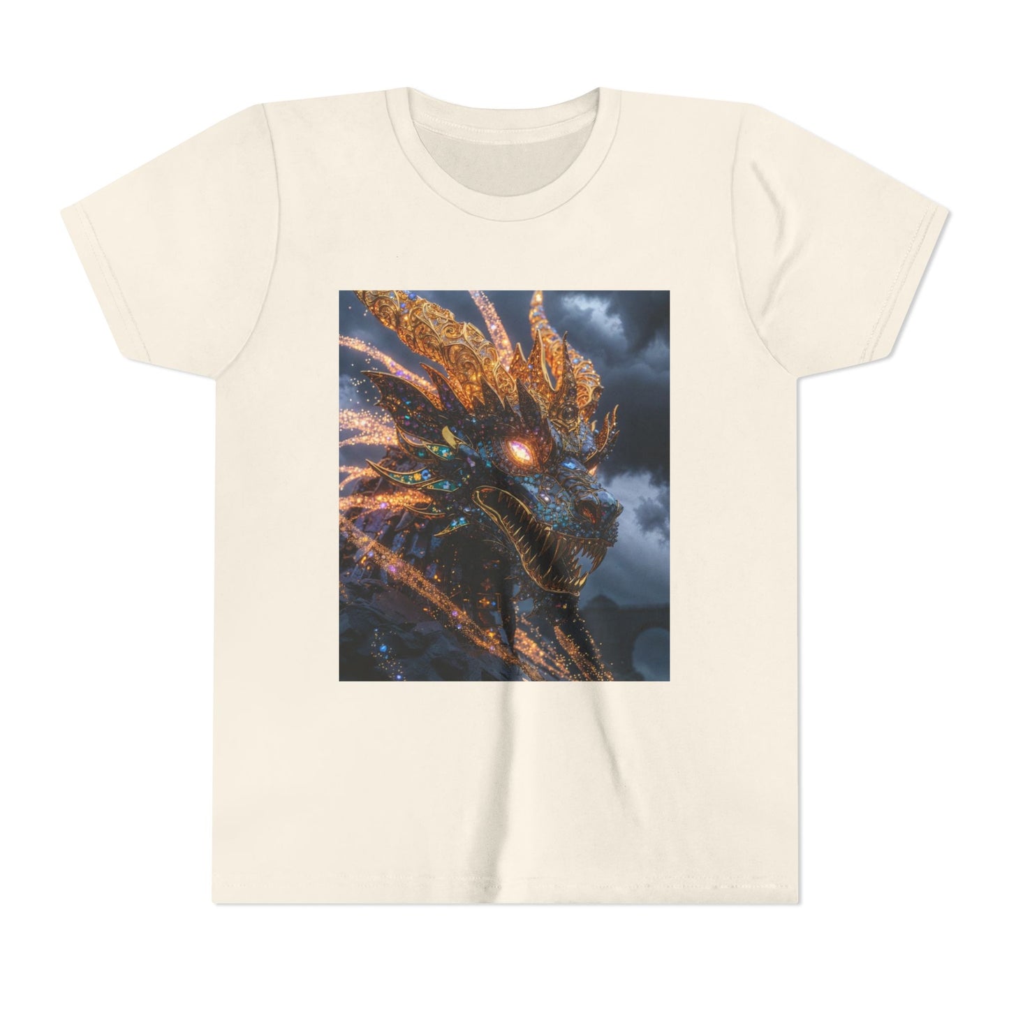 Youth Dragon Tee — Fiery Dragon Head Graphic Kids T‑Shirt