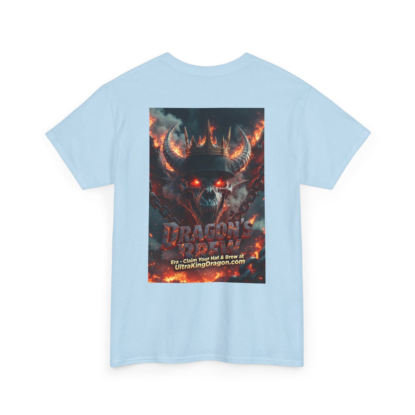 T-Shirt — "Dragon's Brew" Fiery Skull Graphic Tee