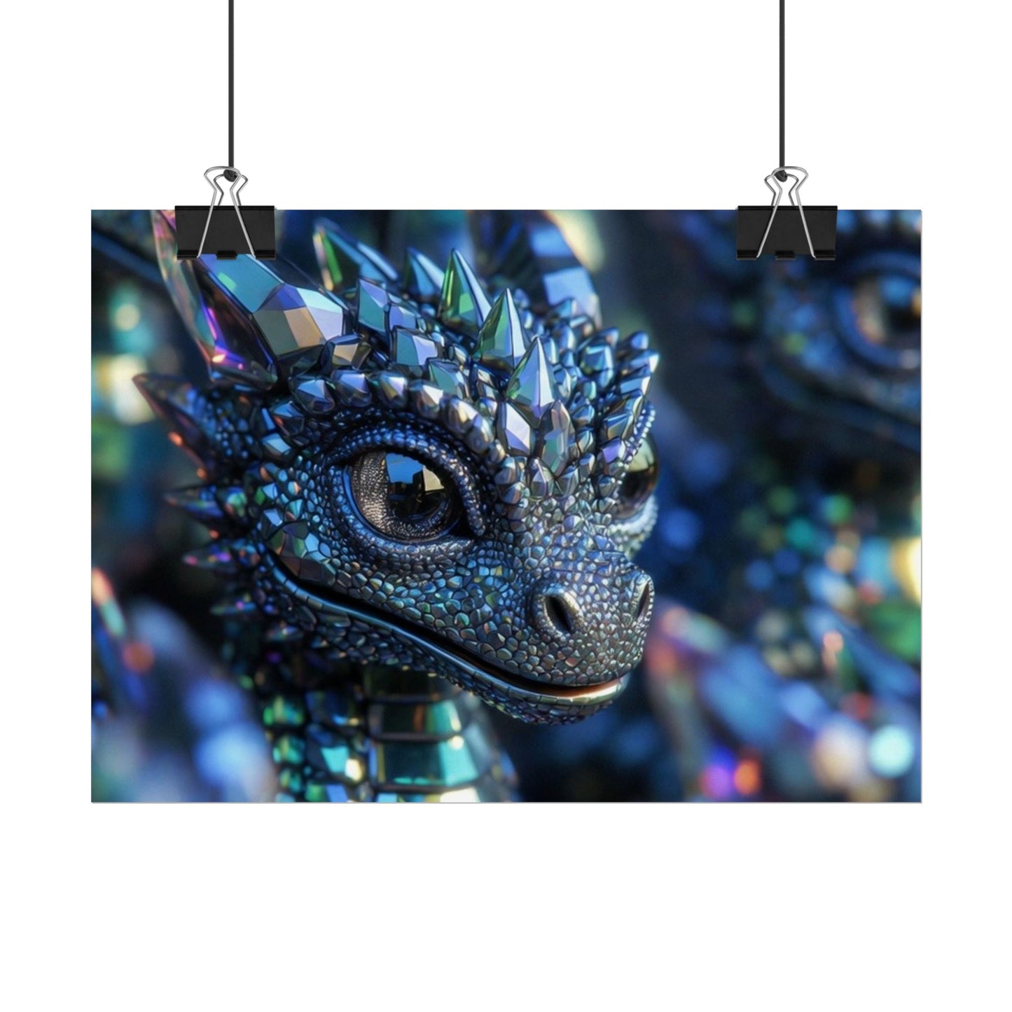 Crystal Dragon Rolled Poster — Fantasy Wall Art Print