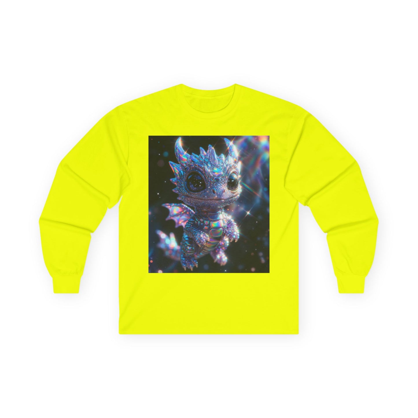 Crystal Baby Dragon Long Sleeve Tee — Sparkly Fantasy Crewneck