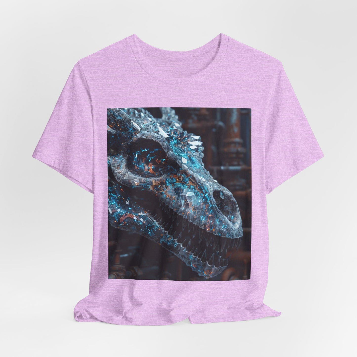 Dragon Skull Graphic Tee — Iridescent Fossil Art T-Shirt