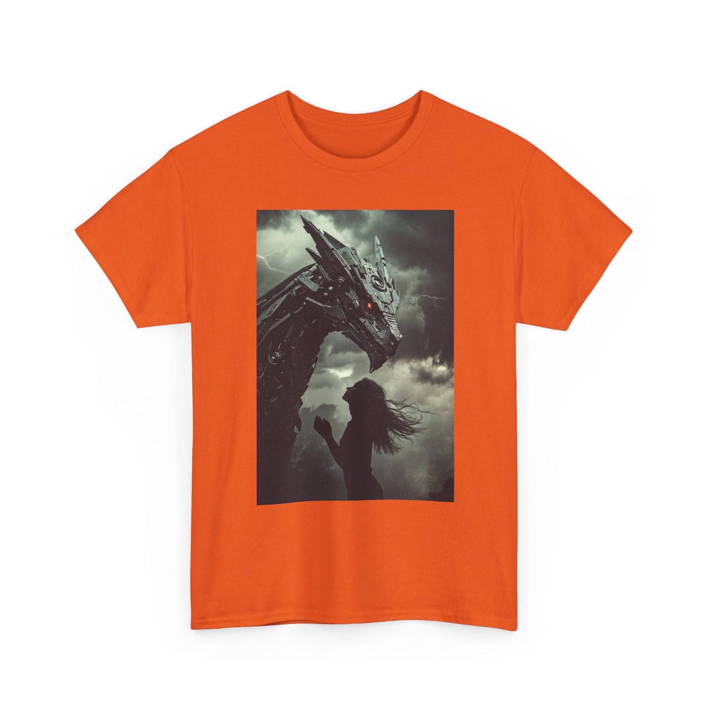 Dragon & Girl Fantasy T-Shirt — Dark Mythical Art Tee