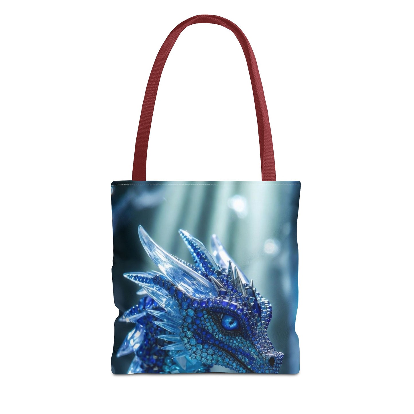 Blue Crystal Dragon Tote Bag — Fantasy Art All-Over Print