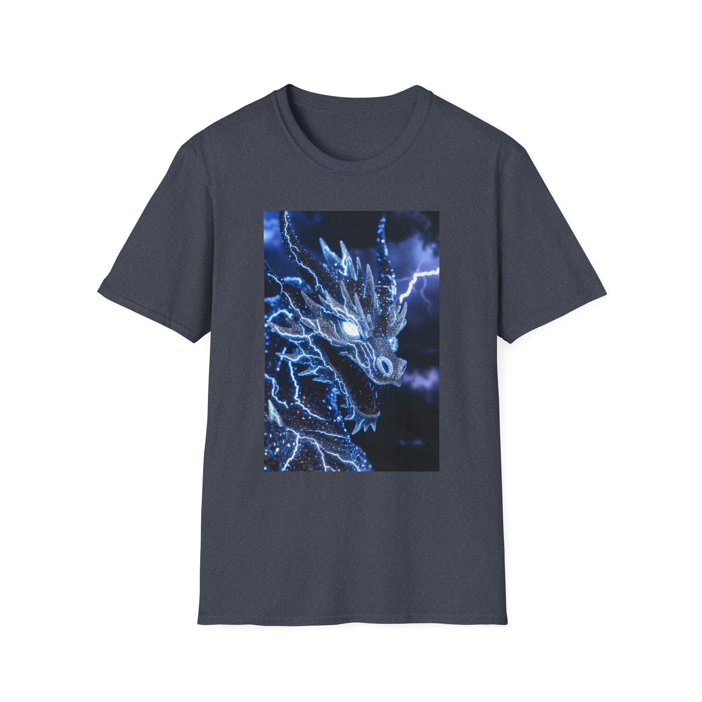 Lightning Dragon T-Shirt — Electric Blue Mythical Dragon Graphic Tee
