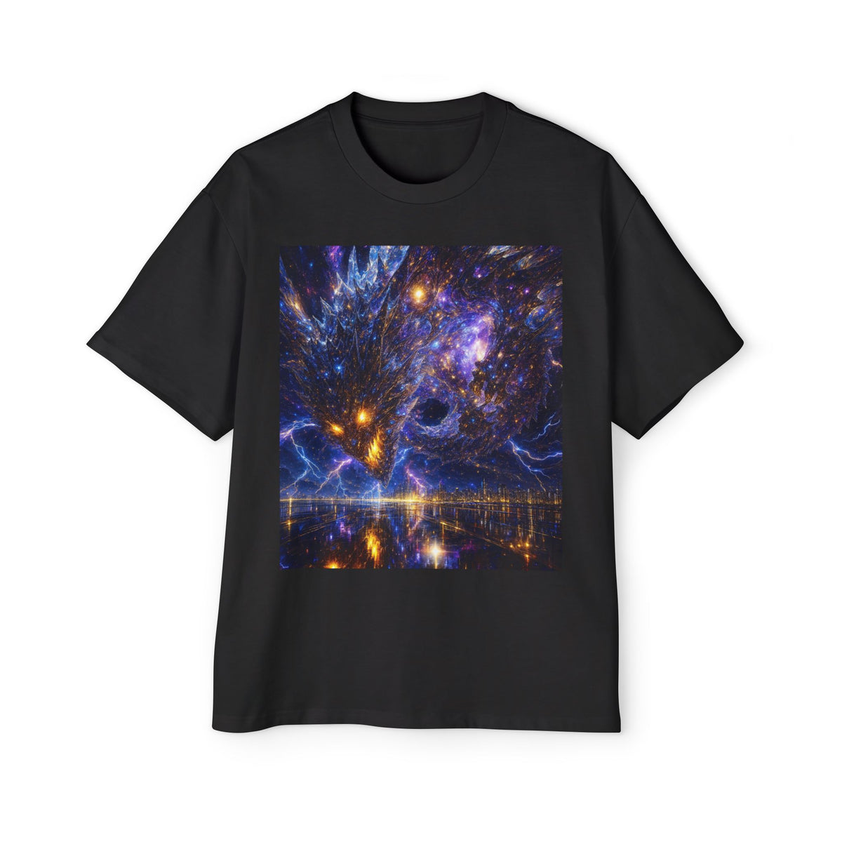 A Men's Oversized Cosmic Art Tee - Unique Space Graphic T-Shirt for Casual Wear, Sci-Fi Lovers, Gift for Birthdays, Festivals, Art Enthusiasts