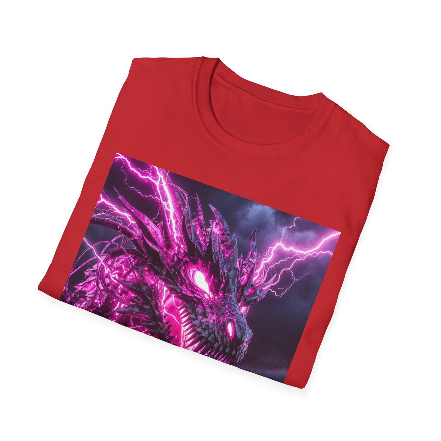 Dragon Lightning T-Shirt — Neon Purple Fantasy Dragon Graphic Tee