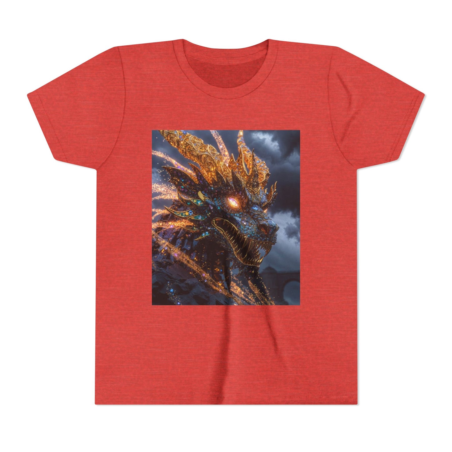 Youth Dragon Tee — Fiery Dragon Head Graphic Kids T‑Shirt