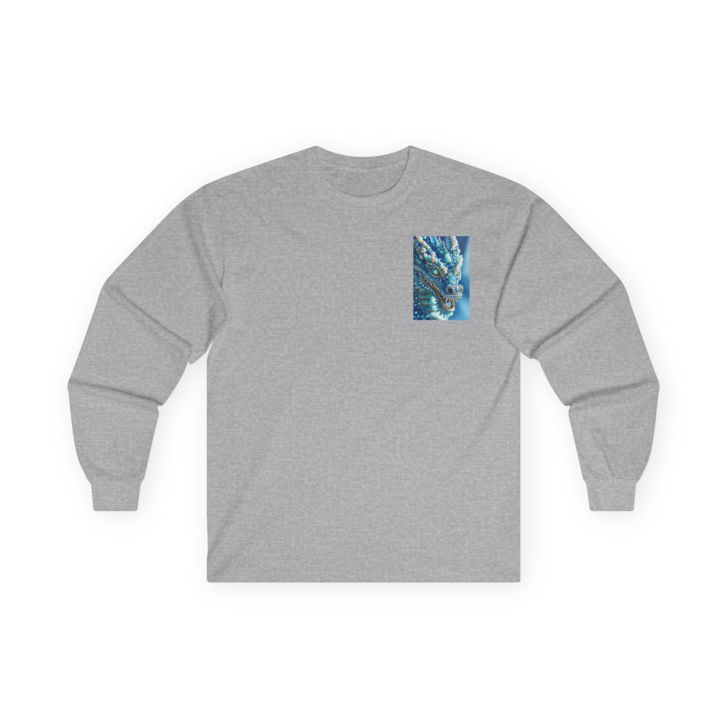Blue Ocean Abstract Long Sleeve Tee — Pocket Art Shirt
