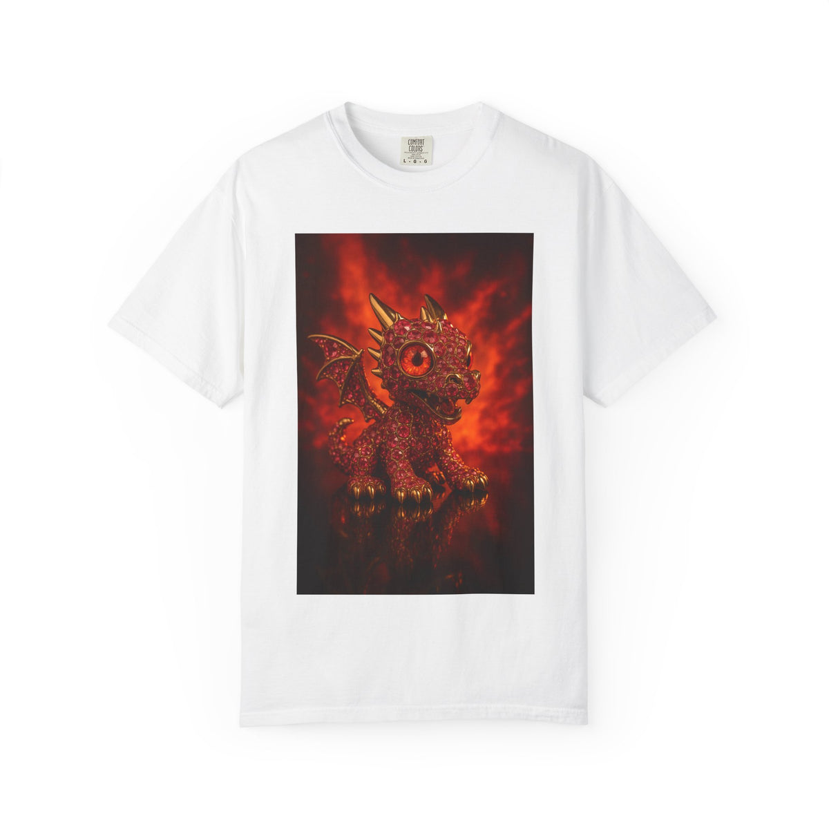 A hype Dragon T-shirt, Tee, Garment-Dyed Shirt, Gift for Dragon Lovers, Fantasy Apparel, Birthday & Holiday Gift