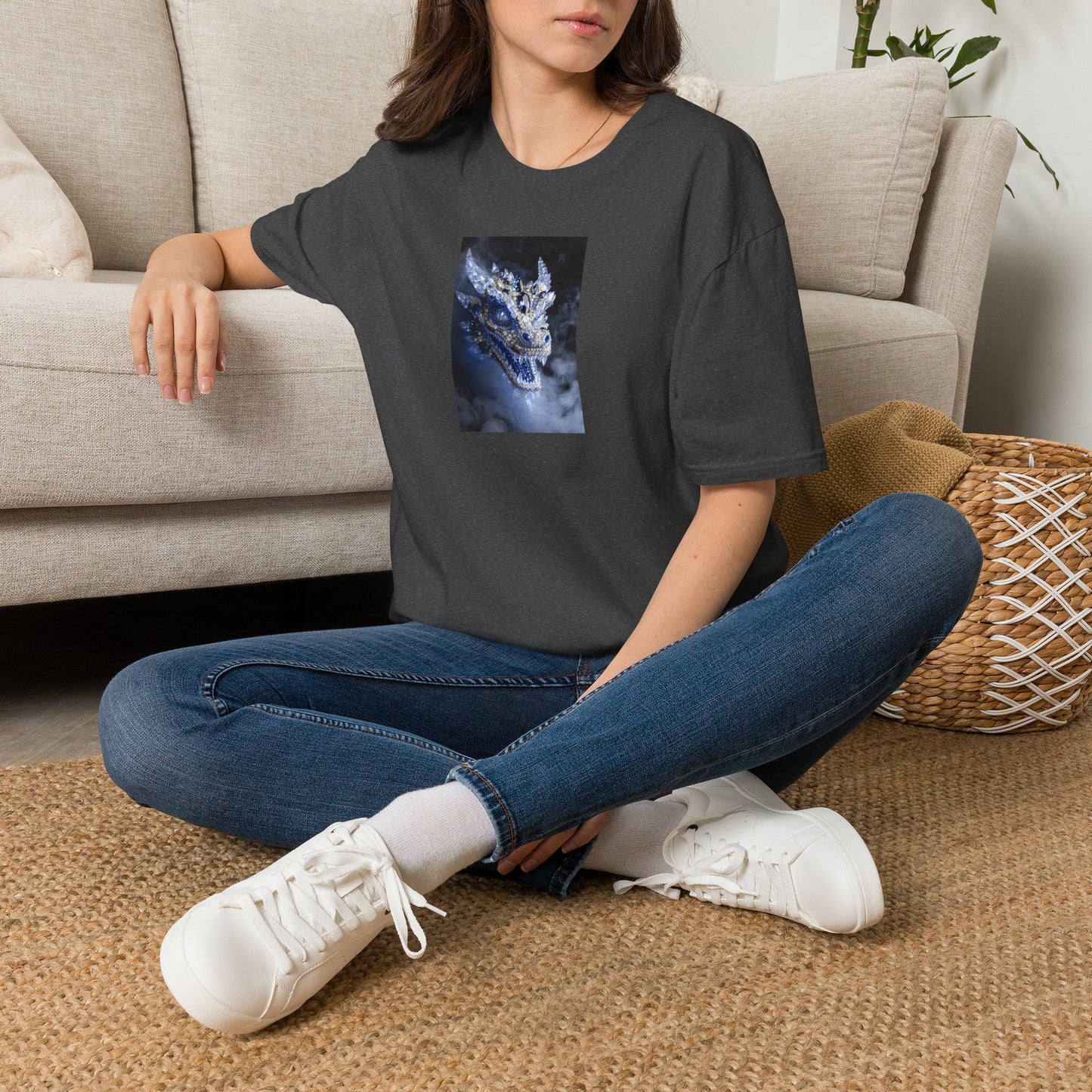 Dragon Portrait T-Shirt — Mystical Blue Dragon Art Tee
