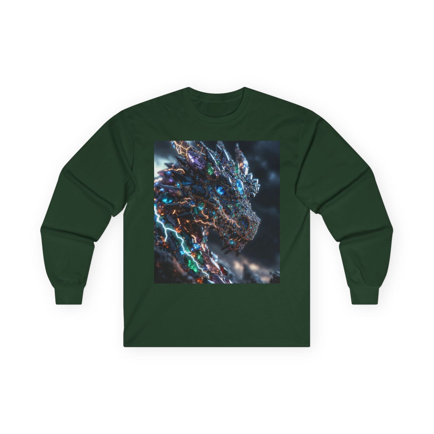 Dragon Cybercore Long Sleeve Tee - Neon Godzilla Art