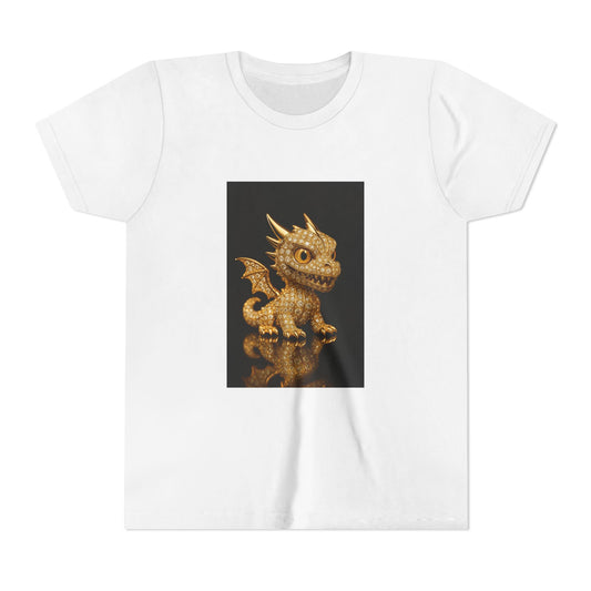 Golden Dragon Youth Tee | Kids Dragon Shirt | Fantasy T-Shirt | Birthday Gift | Playful Apparel | Unique Design
