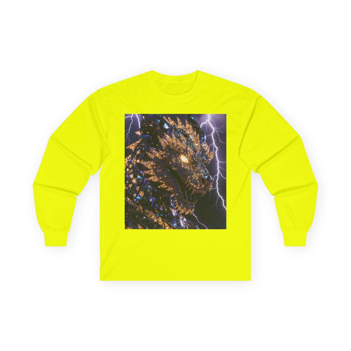 Dragon Lightning Long Sleeve Tee — Mythical Firestorm Graphic Shirt