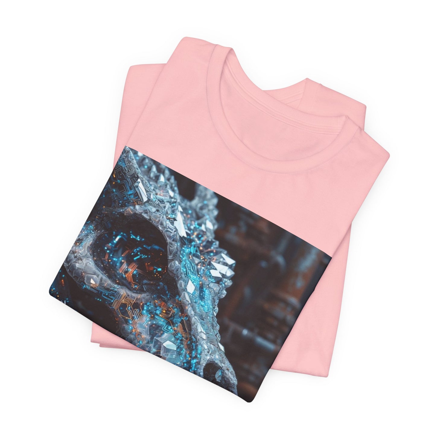 Dragon Skull Graphic Tee — Iridescent Fossil Art T-Shirt