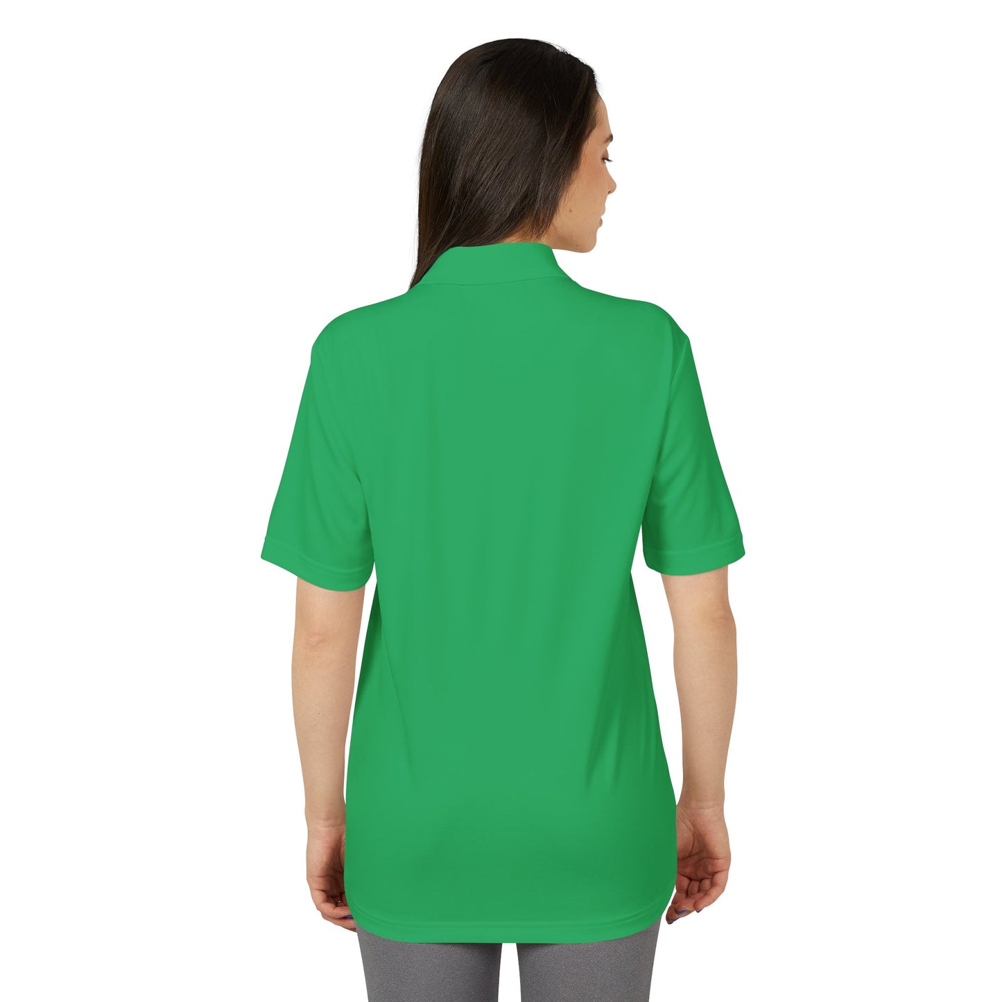 Adidas Performance Polo — Gold Crest Patch Chest Logo