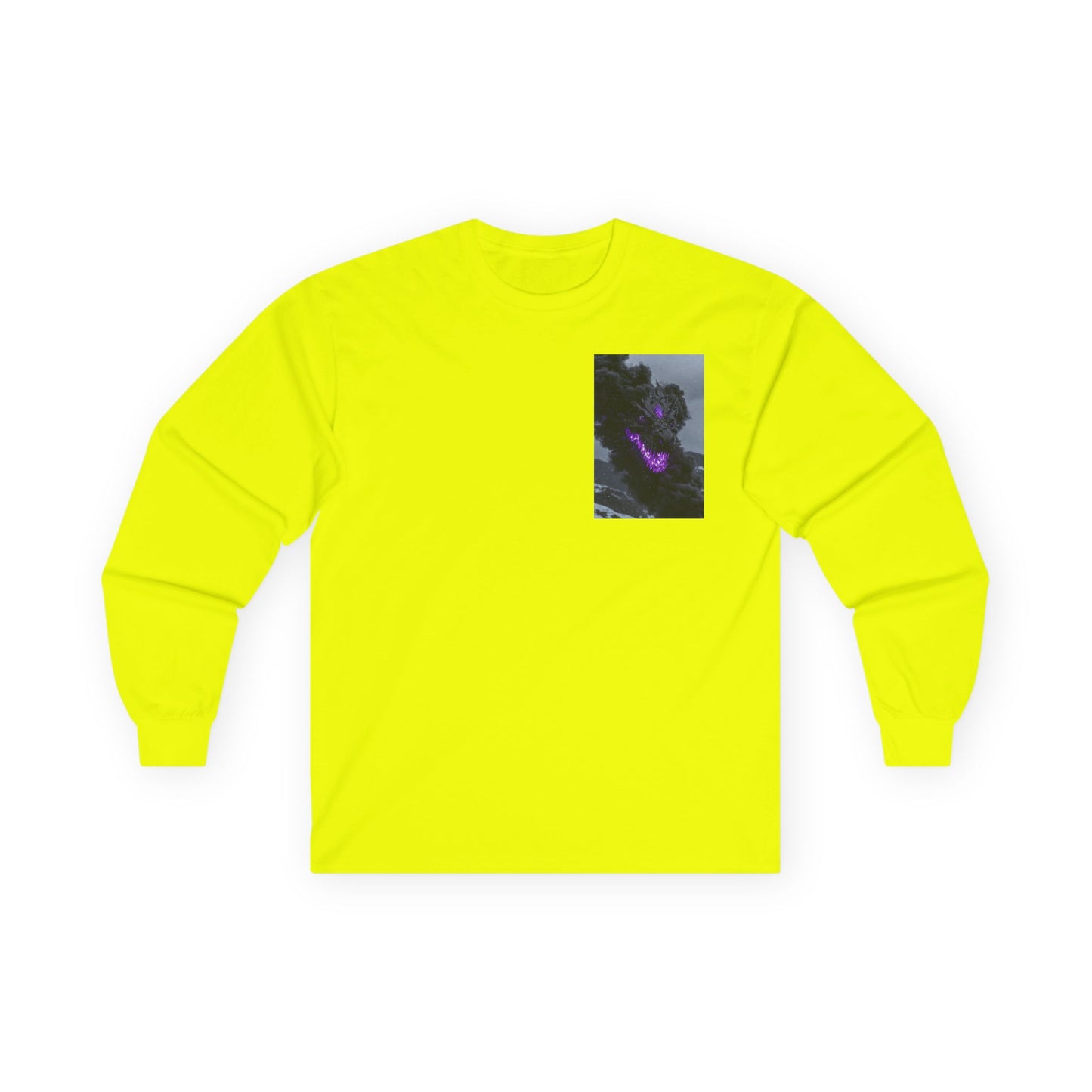 Galaxy DRAGON Pocket Long Sleeve Tee — Purple Nebula Chest Design