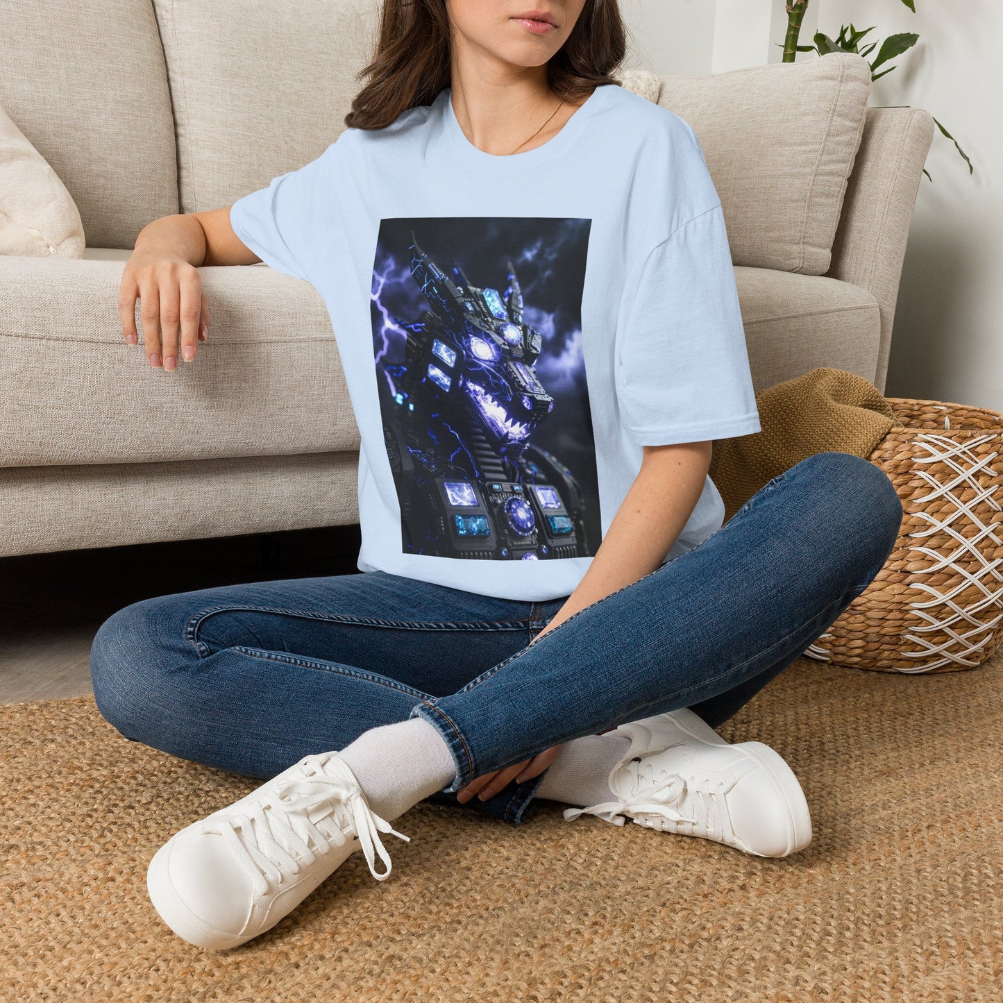 A Dragon Mech Lightning T-Shirt — Cyber Dragon Graphic Tee