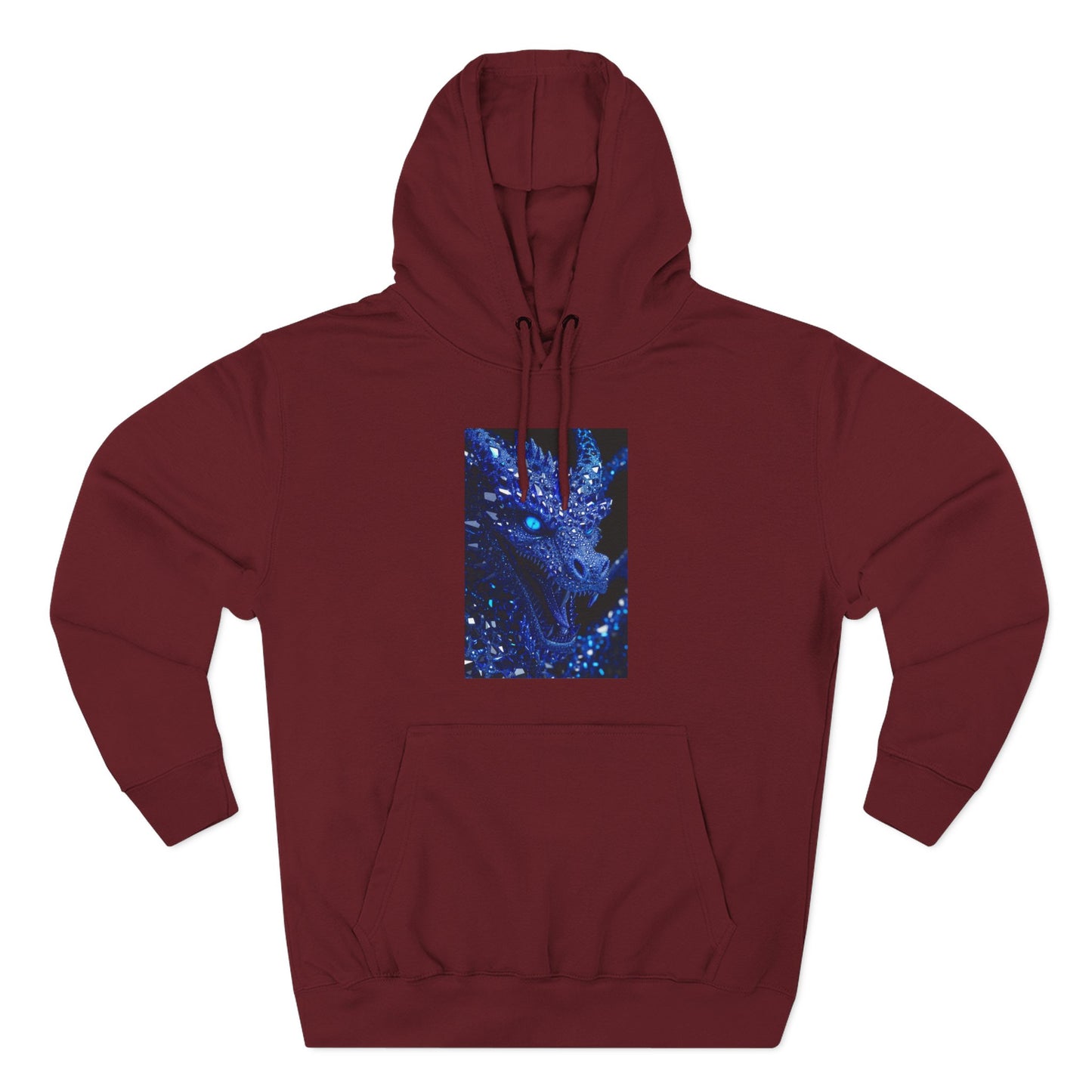 Galaxy Dragon Hoodie — Blue Nebula Three-Panel Graphic Fleece