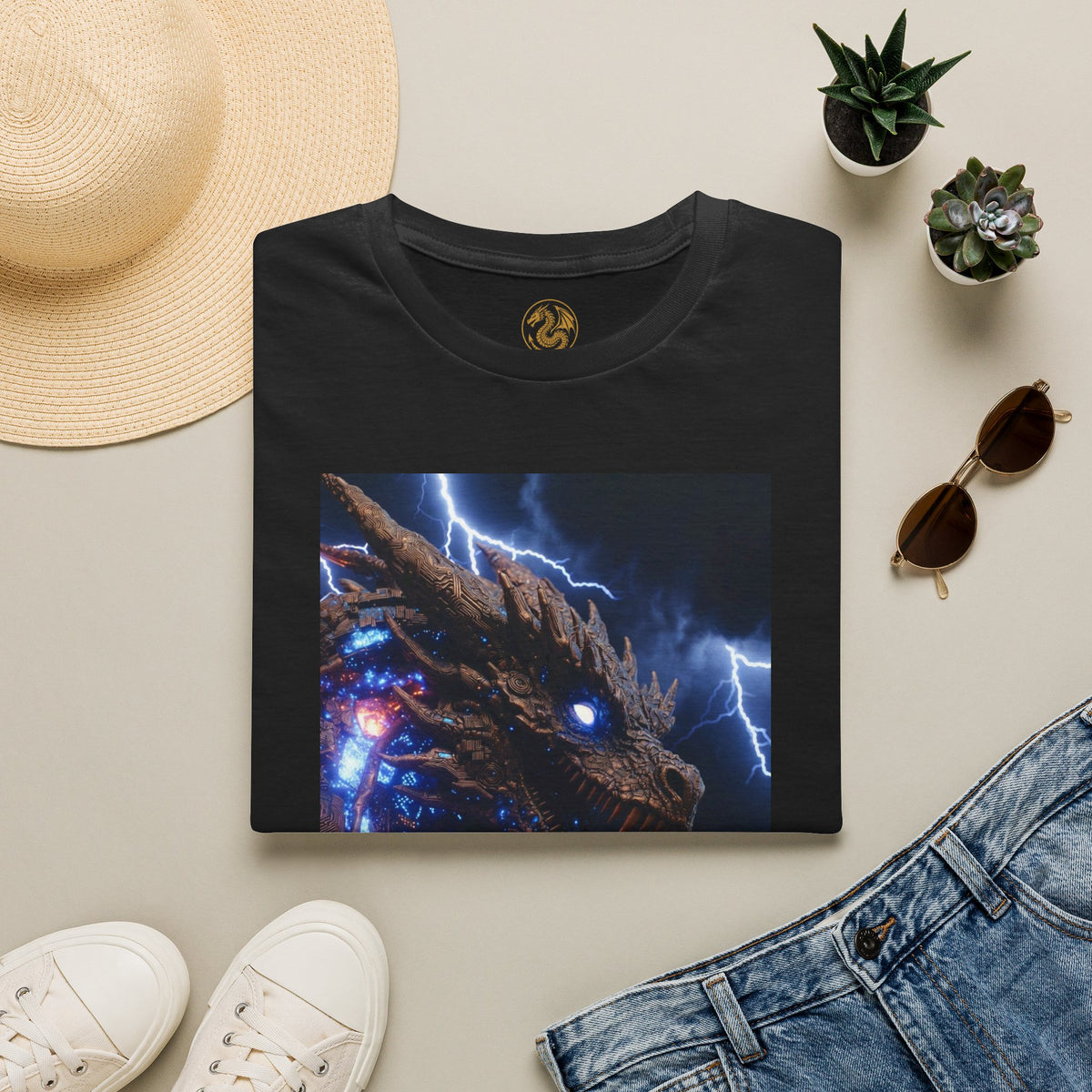 A powerful Dragon Tee — Electric Kaiju Face Graphic T-Shirt