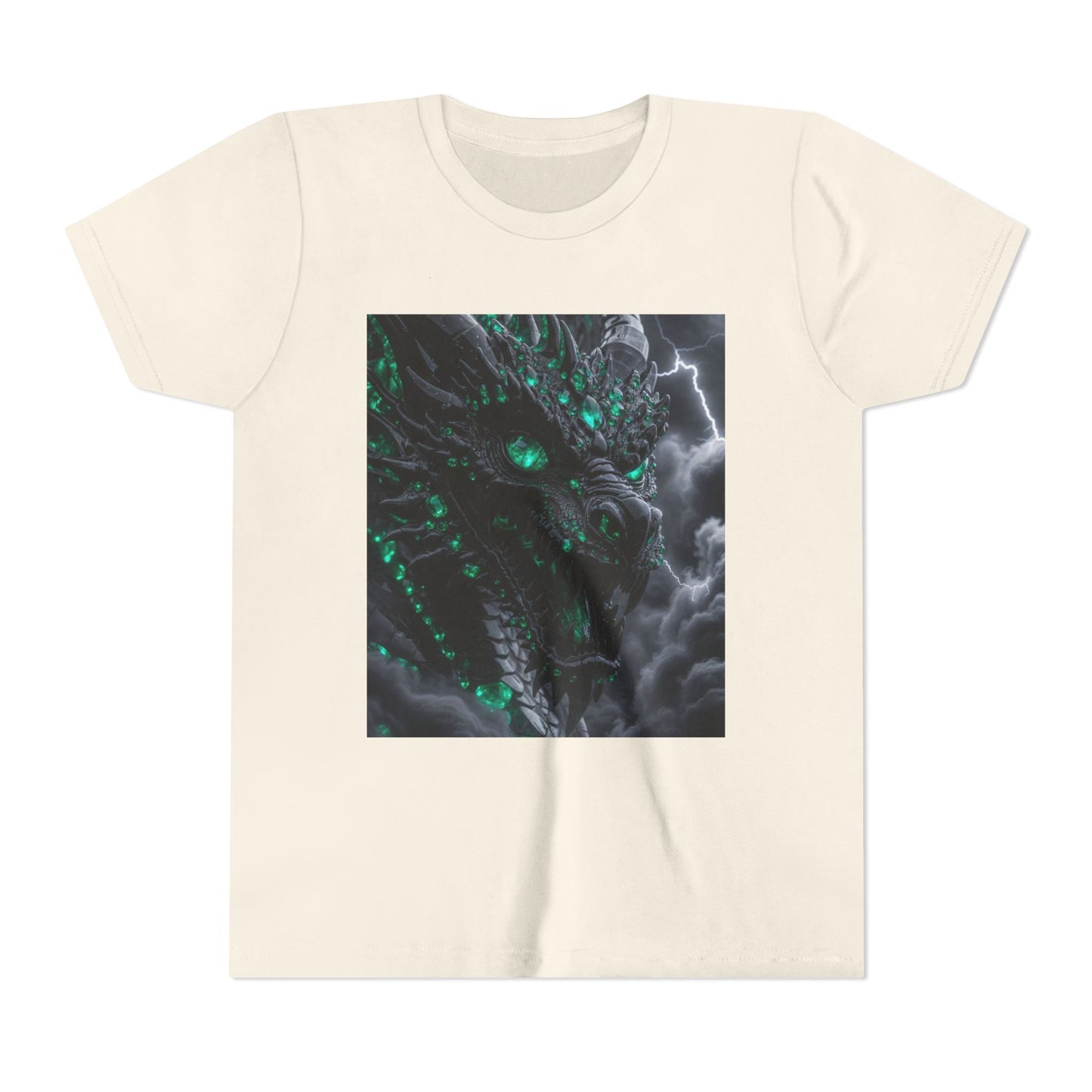 A Top selling Dragon Storm Youth Tee — Neon Green Dragon Illustration Graphic T-Shirt