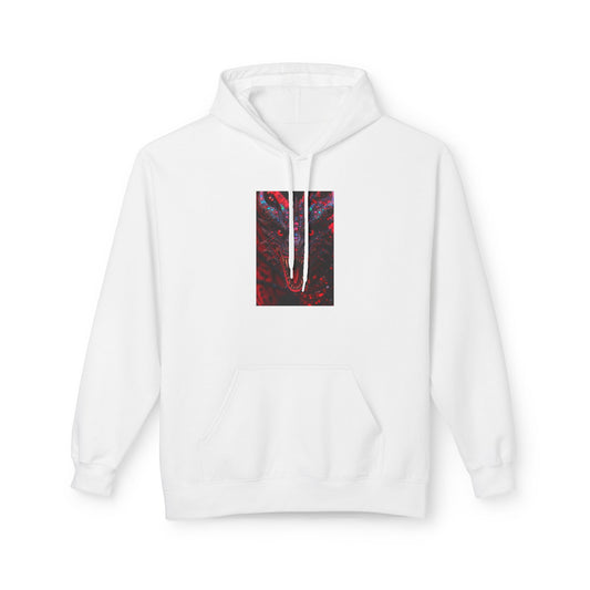 Abstract Red Dragon Marble Hoodie — Minimal Center Art Pullover