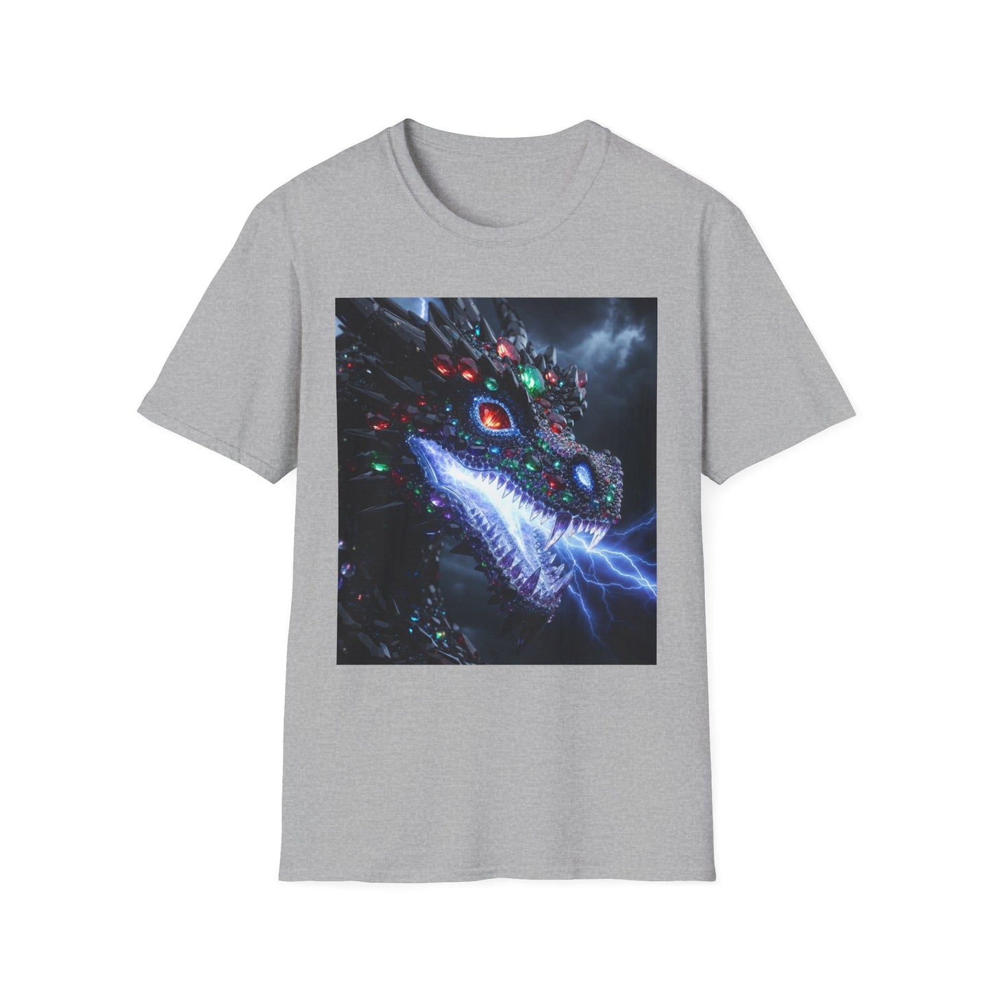 Cosmic Leviathan Shark T-Shirt — Neon Sci‑Fi Sea Monster Tee