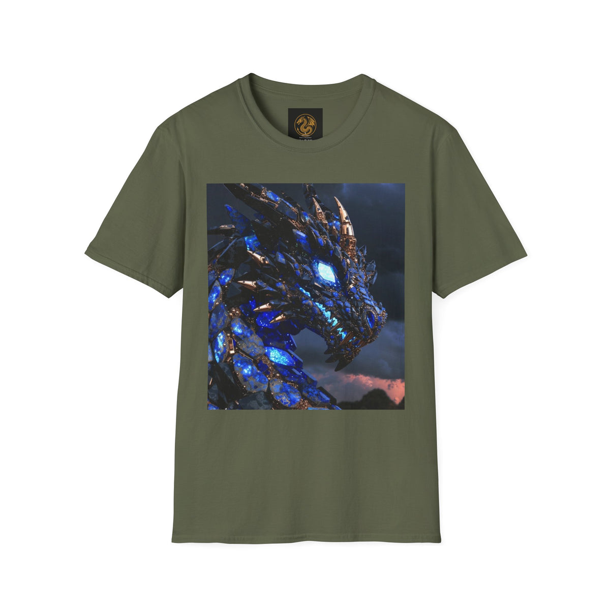 Blue Crystal Dragon T-Shirt — Mythical Fantasy Dragon Tee