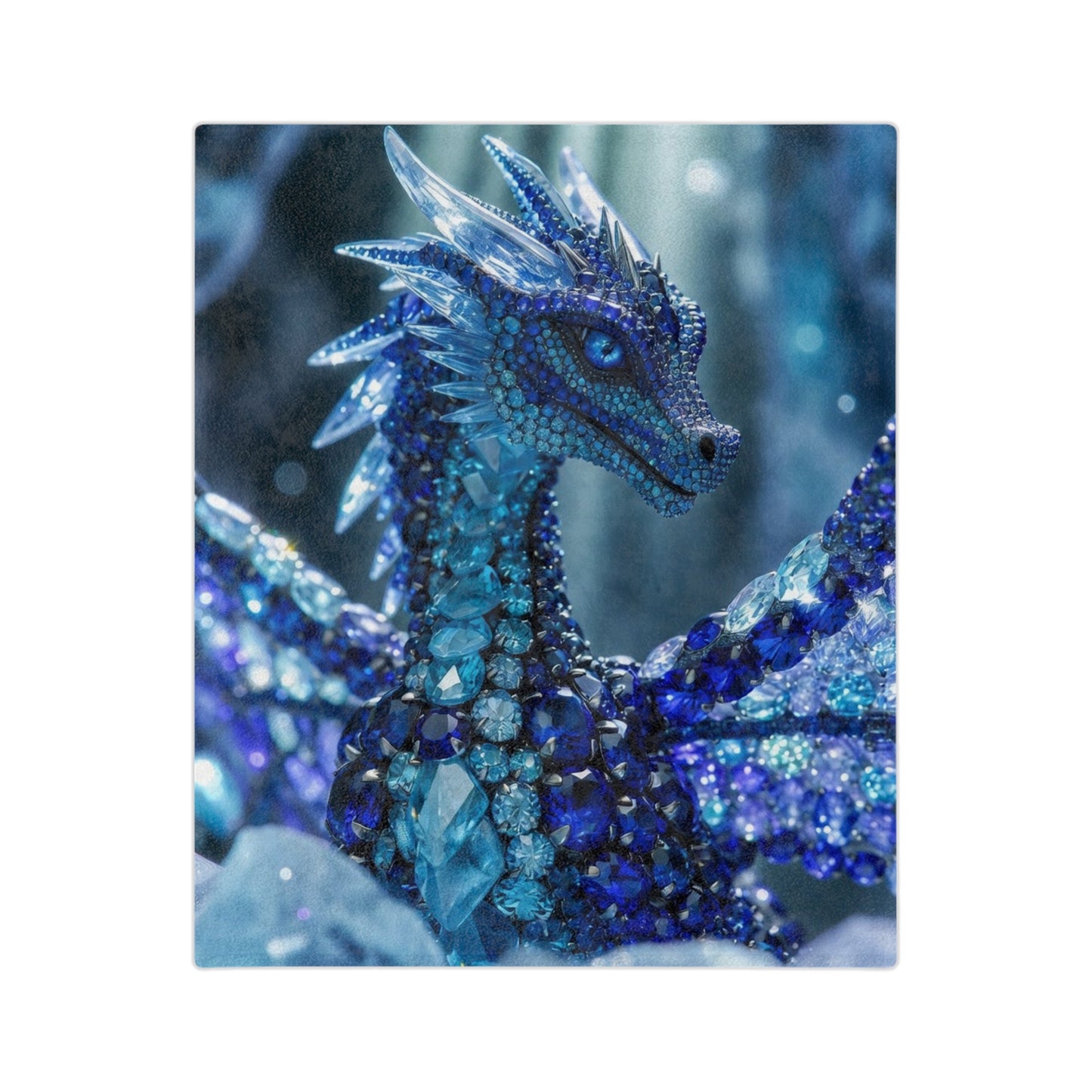 Blue Crystal Dragon Velveteen Blanket