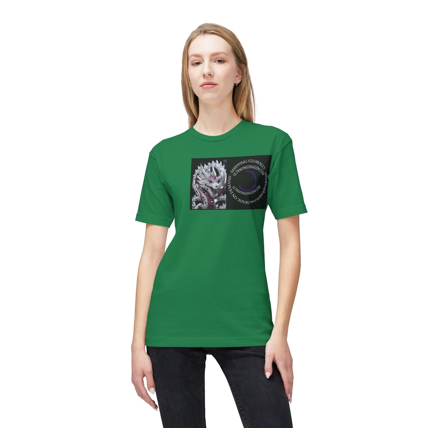 Dragon Heart T-Shirt — Floral Dragon Illustration with Circular Text