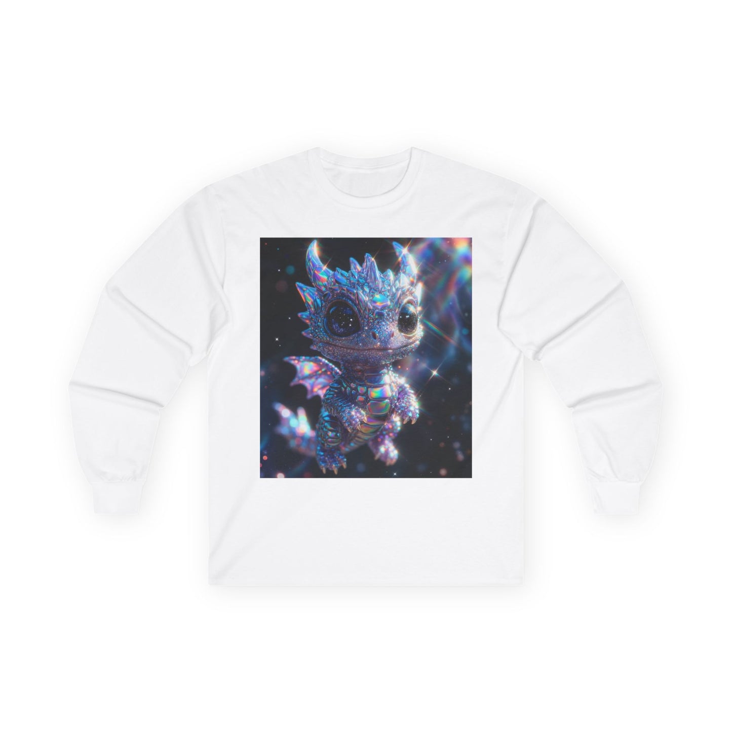 Crystal Baby Dragon Long Sleeve Tee — Sparkly Fantasy Crewneck